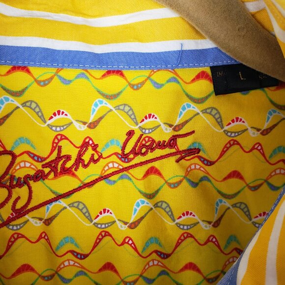 Bugatchi Uomo Long Sleeve Button Up Shirt Primary Color Stripes Size Large - Picture 4 of 10